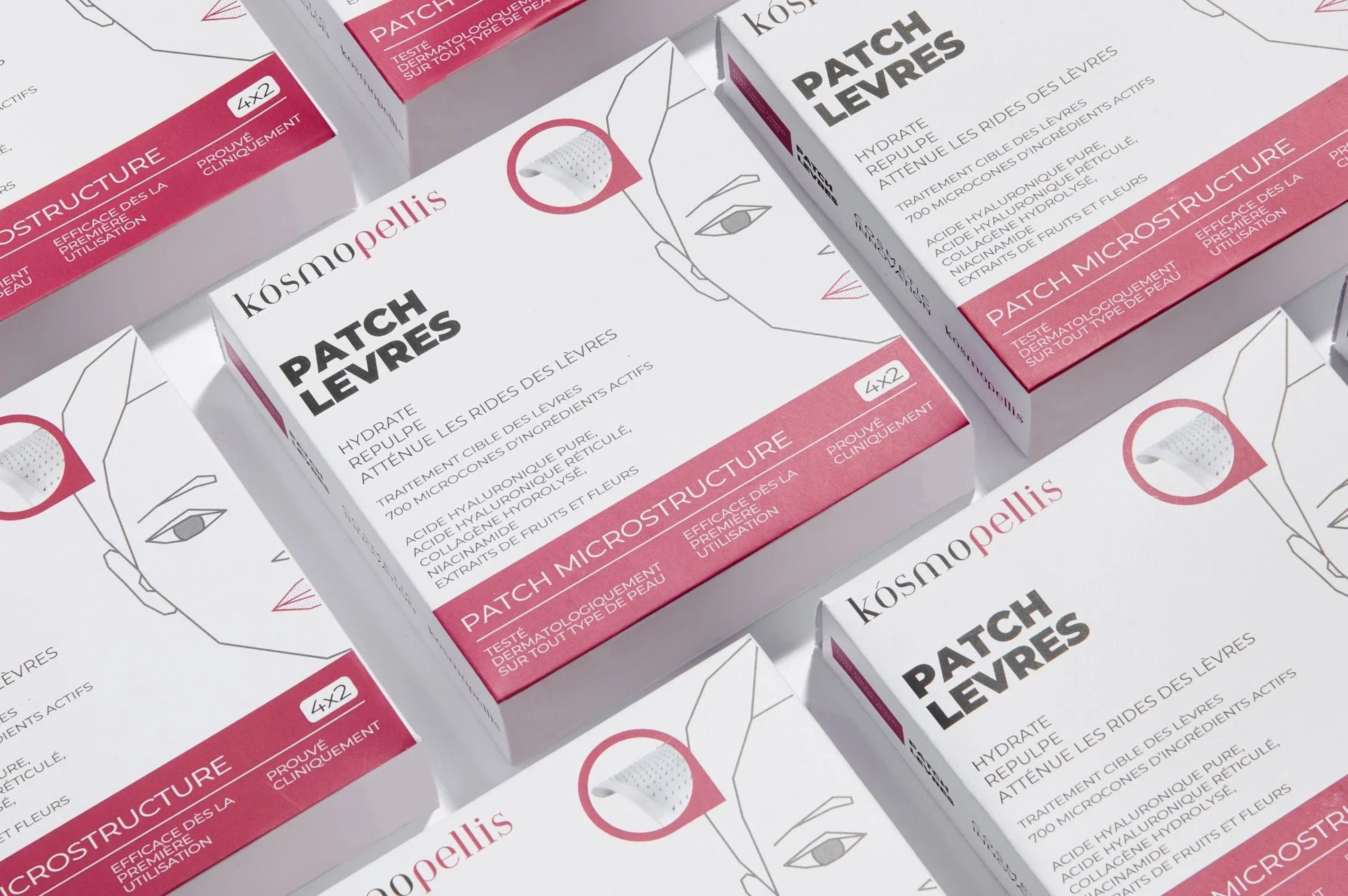 Cure de patchs lèvres hydratants à micro-aiguilles pour repulper et lisser les lèvres