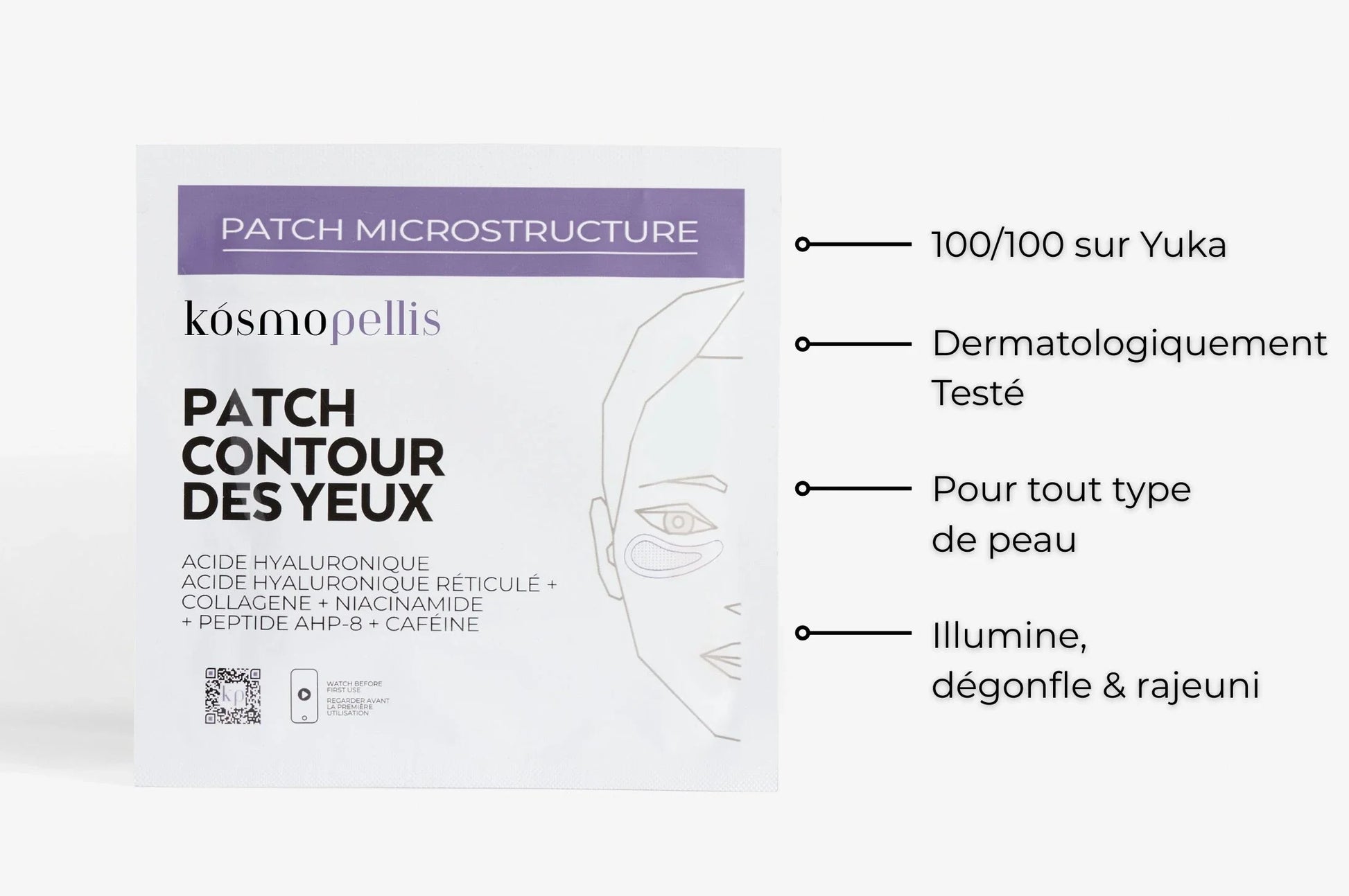 Pochette patch contour des yeux anti-cernes et anti-poches à micro-aiguilles